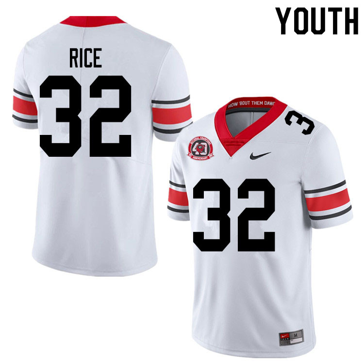 2020 Youth #32 Monty Rice Georgia Bulldogs 1980 National Champions 40th Anniversary College Football